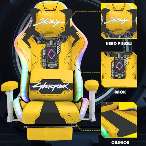 Cyberpunk Yellow Gaming Chair Computer Chair - Image 2