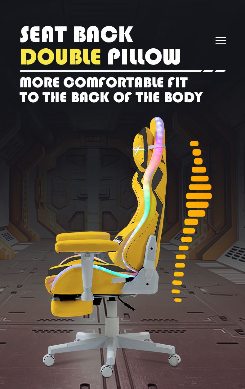 Cyberpunk Yellow Gaming Chair Computer Chair 5