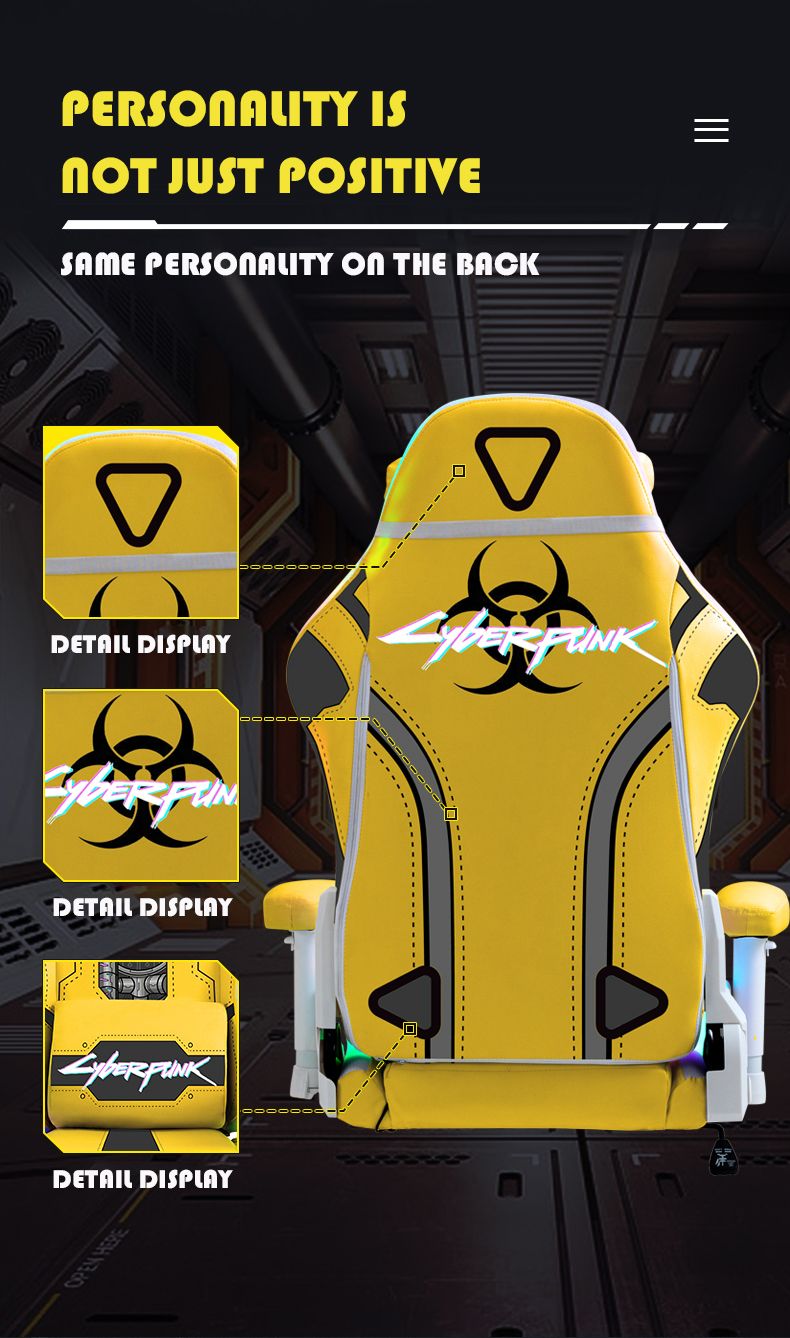 Cyberpunk Yellow Gaming Chair Computer Chair 9