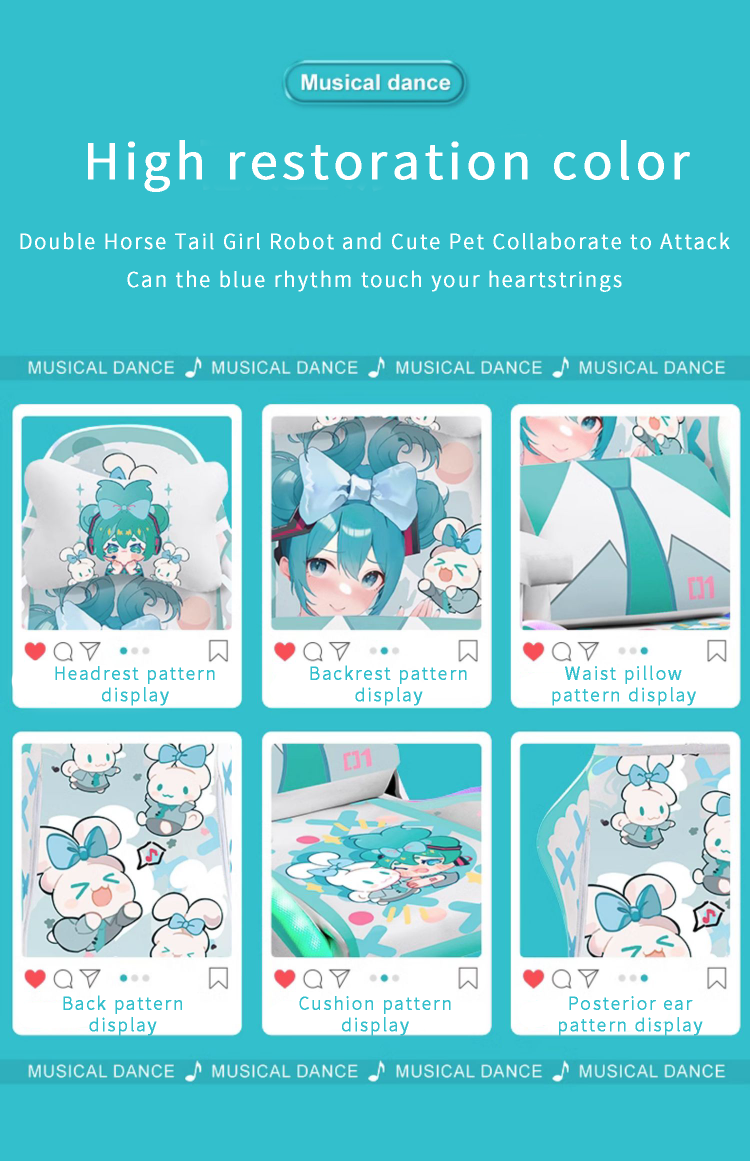 Hatsune Miku Anime Style Gaming Chair Girls Cute 1