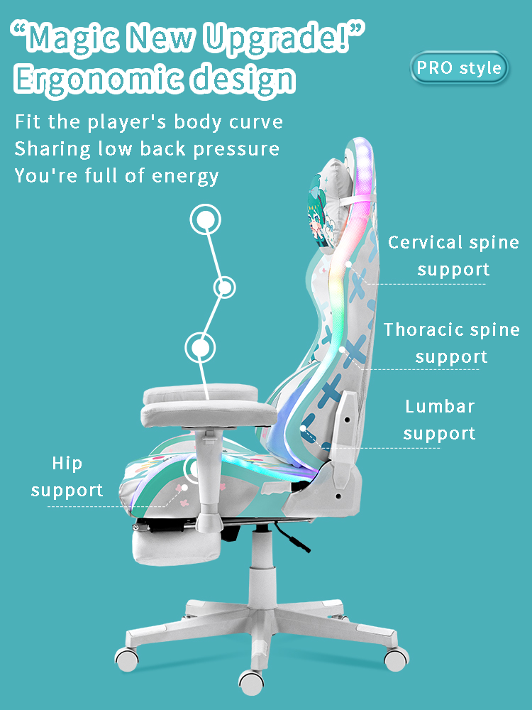 Hatsune Miku Anime Style Gaming Chair Girls Cute 3